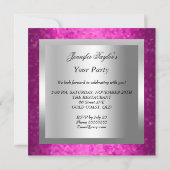 Hot-roze hoge hiel-schoenen Silver Event Party Kaart (Achterkant)