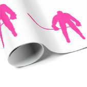 Hot-roze ijshockey cadeaupapier (Rol Hoek)