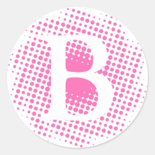 Hot-roze Initiaal Letter Aangepast Ronde Sticker