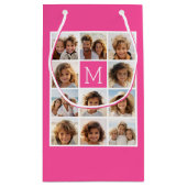 Hot-roze installagram Foto Collage Aangepast monog Klein Cadeauzakje (Achterkant)