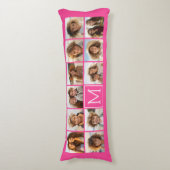 Hot-roze installagram Foto Collage Aangepast monog Lichaamskussen (Voorkant Verticaal)