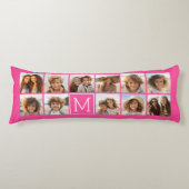 Hot-roze installagram Foto Collage Aangepast monog Lichaamskussen (Voorkant)