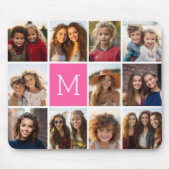 Hot-roze installagram Foto Collage Aangepast monog Muismat (Voorkant)