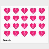 Hot-roze kalm houden en doorgaan hart sticker (Vel)