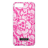 Hot Roze Kant Patroon Custom iPhone 8 Plus Hoesje (Achterkant)