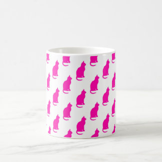 Hot-roze katroatpatroonkatten Textielwit Koffiemok