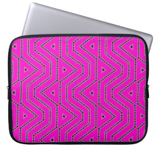 Hot-roze kleurenzwart, grafisch ontwerper laptop sleeve
