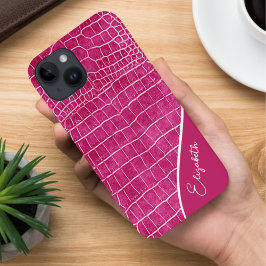Hot-roze krokodil Aangepast Case-Mate iPhone 14 Hoesje