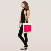 hot-roze kruis tote bag (Voorkant (model))