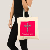 hot-roze kruis tote bag (Voorkant (product))