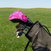Hot roze & lavendel harten gepersonaliseerd golfheadcover (Insitu)
