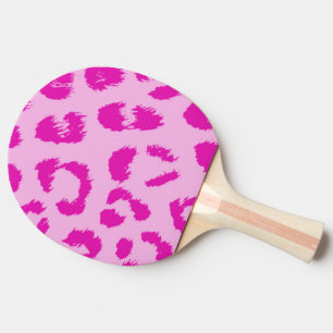 Hot-roze leopard-patroon tafeltennisbatje