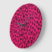 Hot-roze leopard printplaat grote klok (Hoek)