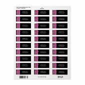 Hot-roze leopard printplaat, lintbogen, grafisch etiket (Full Sheet)