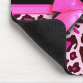 Hot-roze leopard printplaat, lintbogen, grafisch muismat (Hoek)