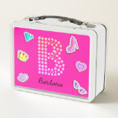 Hot roze letter b monogram meisje terug naar schoo (Achterkant)