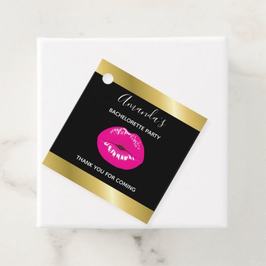 Hot-roze Lichten Glamoureus Gold gradiëntgrenzen Bedankjes Labels (In situ)