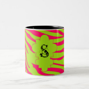 Hot Roze Limoen Zebra Print Dierlijke Koffie Mok C