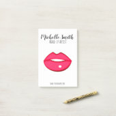 Hot-Roze lippen design Make-up kunstenaar Post-it® Notes (Op bureau)