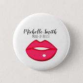 Hot-Roze lippen design Make-up kunstenaar Ronde Button 5,7 Cm (Voorkant)