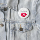 Hot-Roze lippen design Make-up kunstenaar Ronde Button 5,7 Cm (In situ)