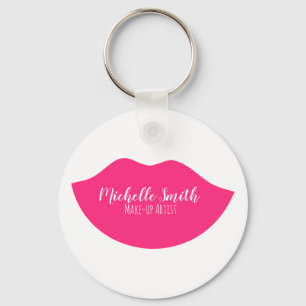 Hot-Roze lippen design Make-up kunstenaar Sleutelhanger
