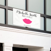 Hot-Roze lippen design Make-up kunstenaar Spandoek (Buitenkant Gebouw)