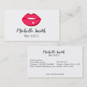 Hot-Roze lippen design Make-up kunstenaar Visitekaartje (Voorkant / Achterkant)