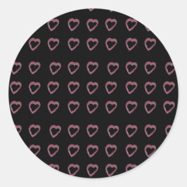Hot roze lippenstift harten ronde sticker