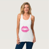 Hot-roze lips Kiss Tanktop (Volledige Voorkant)