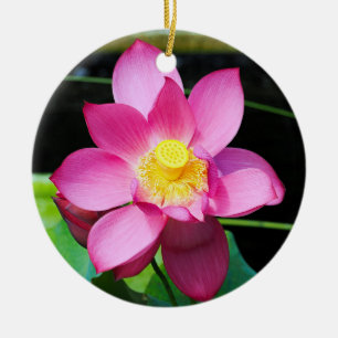 Hot-roze Lotus Flower Keramisch Ornament