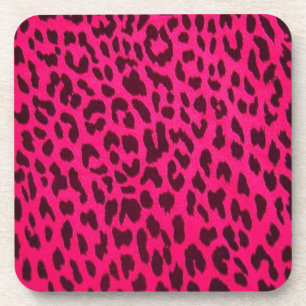 Hot-roze luipaard afdrukcork Onderzetter (vierkant
