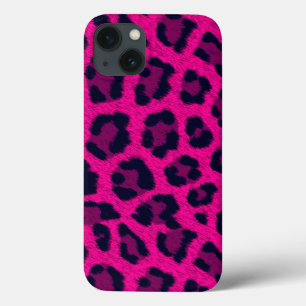 Hot-roze luipaard afdrukdraagtas met wieltjes iPhone 13 hoesje