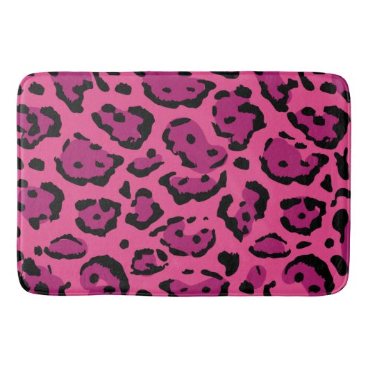 Hot-roze luipaard afdrukken badmat (Voorkant)