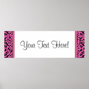 Hot-roze luipaard Baby shower banner Poster