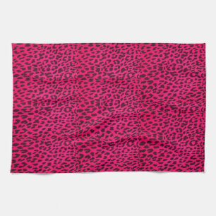 Hot-roze luipaard printhanddoek* theedoek