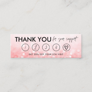 Hot-roze Makeup Hair Bedankt Loyalty Kaart Mini Visitekaartje