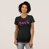 Hot-roze marine vrouw T-Shirt (Voorkant volledig)