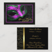 Hot-roze Masquerade RSVP-Visitekaartjes Informatiekaartje (Voorkant / Achterkant)