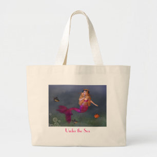 Hot-roze mermaid-tas grote tote bag