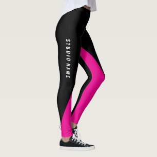 Hot-roze met aangepaste kleur en naam leggings