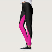 Hot-roze met aangepaste kleur en naam leggings (Links)