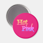 Hot-roze met naam magnet magneet (Voorkant / Achterkant)