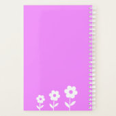 Hot-roze met witte bloemen, aangepaste naamplanner planner (Achterkant)