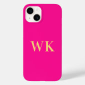 Hot roze minimale monogram Initialen Case-Mate iPhone Case (Achterkant)