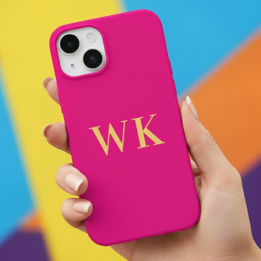 Hot roze minimale monogram Initialen Case-Mate iPhone Case