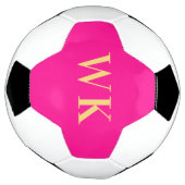 Hot roze minimale monogram Initialen Voetbal (Gedraaid)