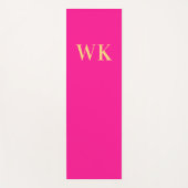 Hot roze minimale monogram Initialen Yogamat (Voorkant)