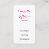 Hot-roze, moderne, minimale professionele visitekaartje (Voorkant)