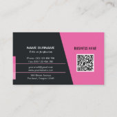 Hot-roze moderne qr-code trendy networking-logo visitekaartje (Voorkant)